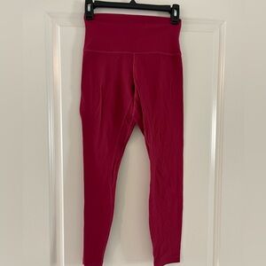 Lululemon ribbed align leggings 25” pomegranate color